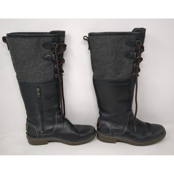 UGG Women's Elsa 1005578 Black Round Toe Mid-Calf‎ Snow Boots Size 5.5 - Picture 1 of 13